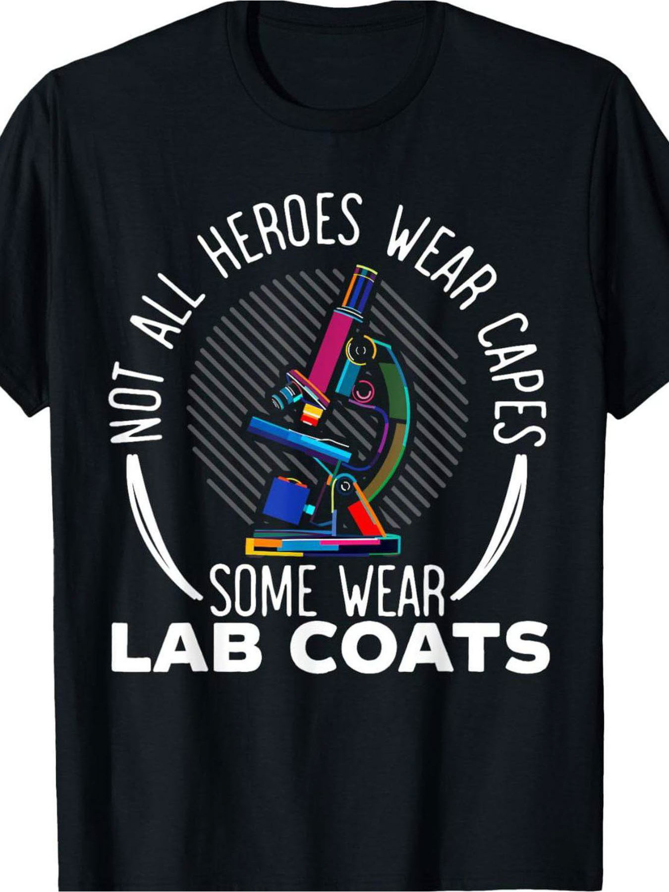 Zwart heren-T-shirt met ronde  - Medical Lab Graphics recensie en prijs